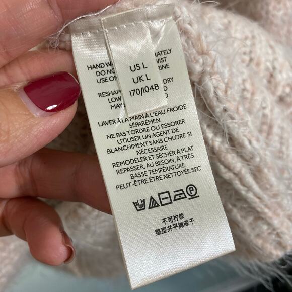 Free People Creme Brulee Eyelash Knit Butterfly Nevermind Cardigan Size L - Picture 5 of 9